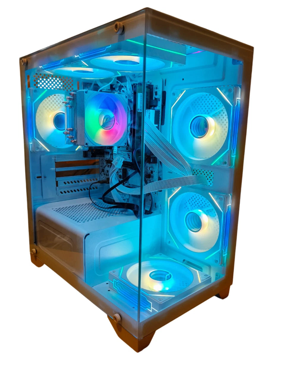 Gaming PC AMD Ryzen 7 5700X 8 cores 16 threads 32GB Windows 11 Pro SSD White RGB - GPU Hub