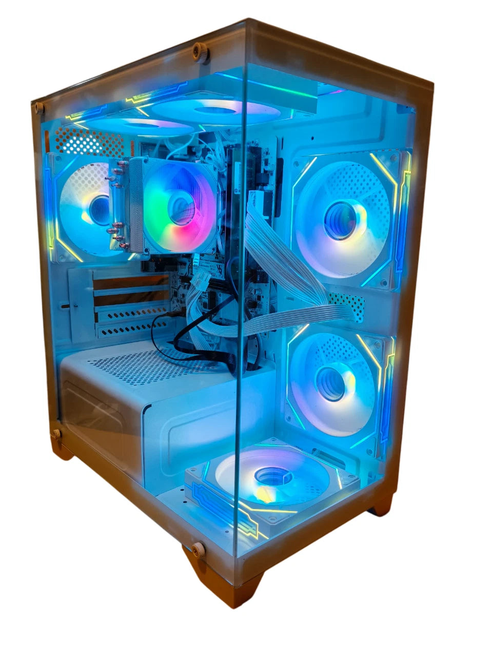 Gaming PC AMD Ryzen 7 5700X 8 cores 16 threads 32GB Windows 11 Pro SSD White RGB - GPU Hub