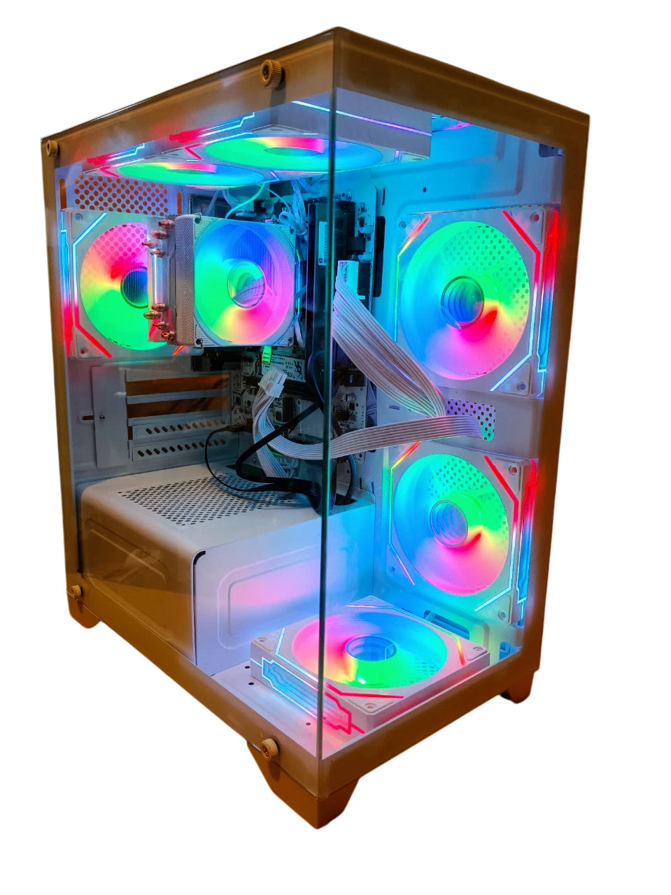 Gaming PC AMD Ryzen 7 5700X 8 cores 16 threads 32GB Windows 11 Pro SSD White RGB - GPU Hub