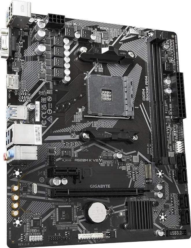 Gigabyte A520M K V2 Motherboard AM4 Ultra Durable GbE LAN Bandwidth Management - GPU Hub