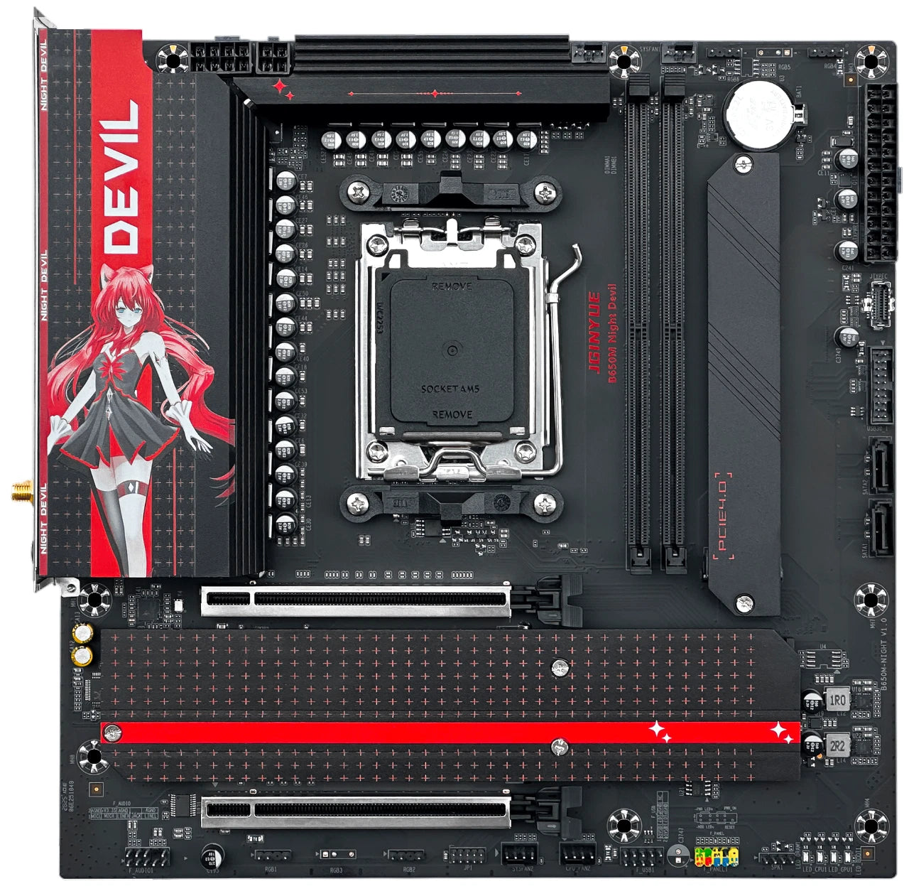 JGINYUE B650M Night Devil MATX Motherboard DDR5 AMD Ryzen AM5 Desktop - GPU Hub