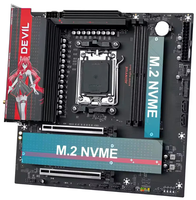 JGINYUE B650M Night Devil MATX Motherboard DDR5 AMD Ryzen AM5 Desktop - GPU Hub