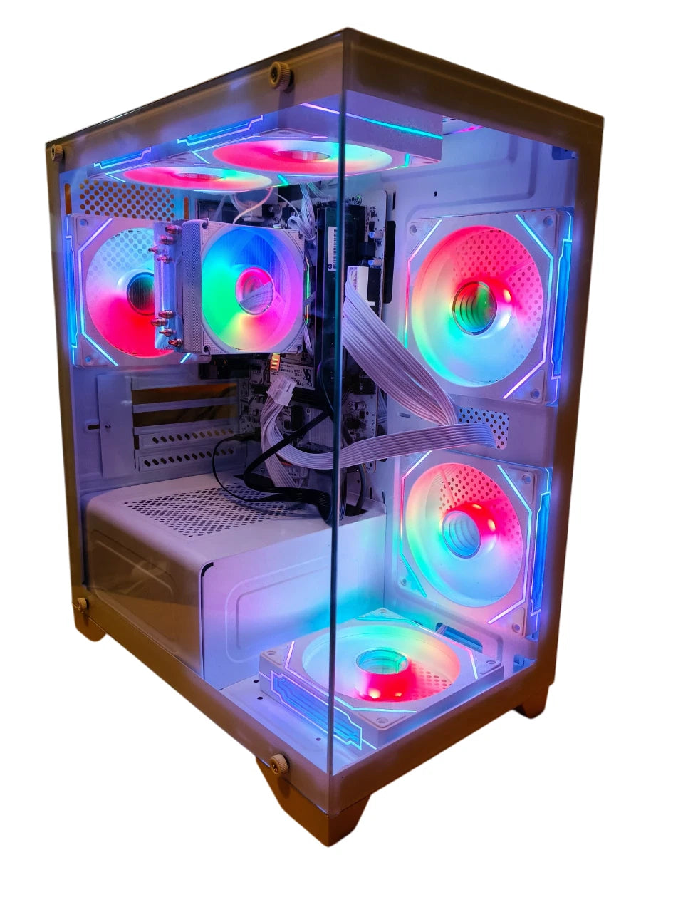 Gaming PC AMD Ryzen 7 5700X 8 cores 16 threads 32GB Windows 11 Pro SSD White RGB - GPU Hub