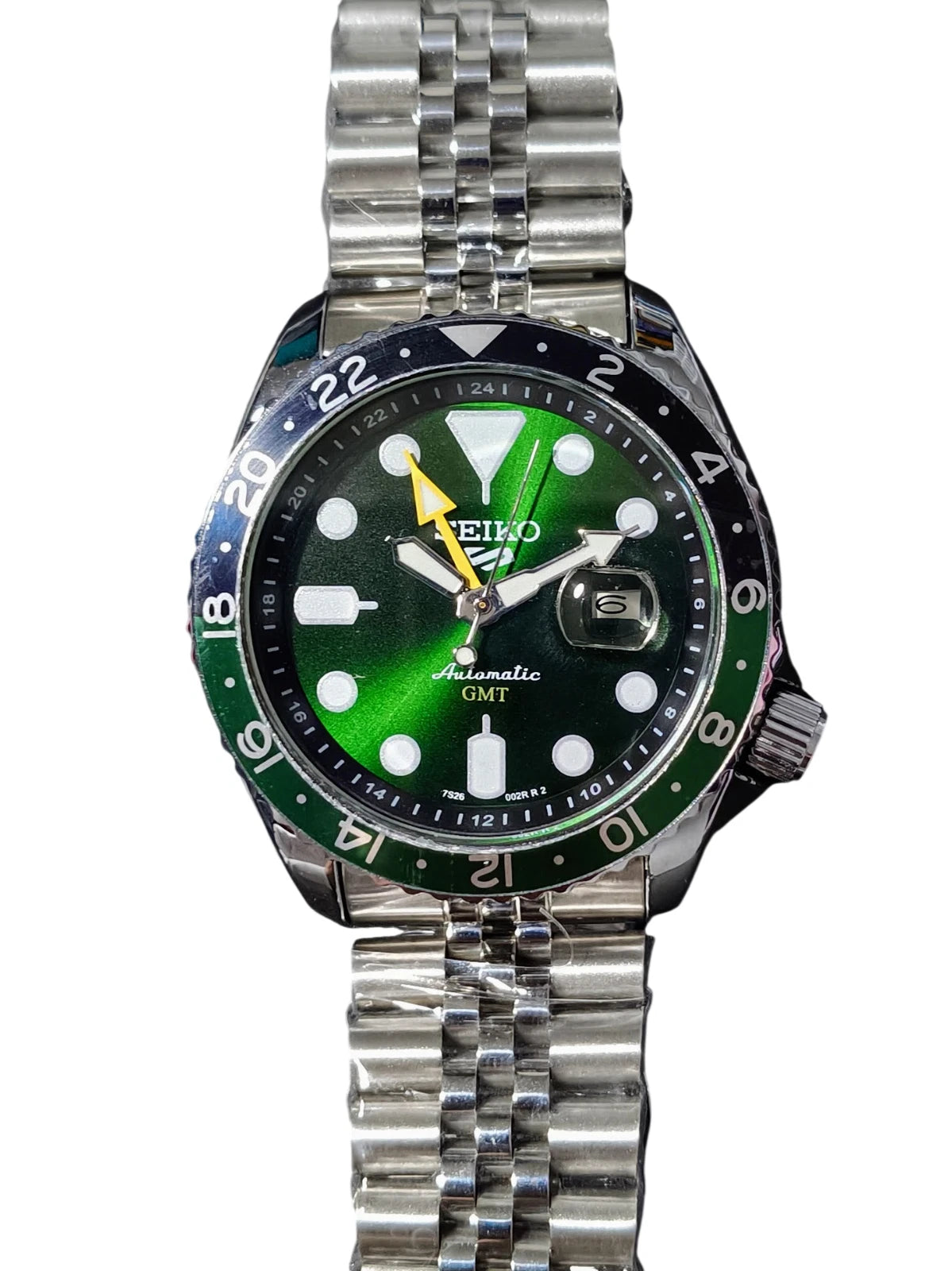 Seiko Watch Mens Green Black Wristwatch