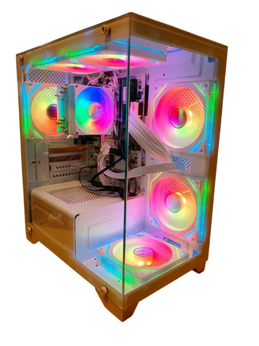 Gaming PC AMD Ryzen 7 5700X 8 cores 16 threads 32GB Windows 11 Pro SSD White RGB - GPU Hub