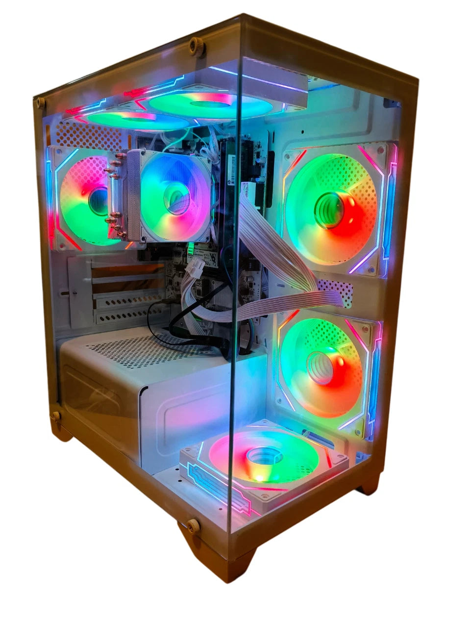Gaming PC AMD Ryzen 7 5700X 8 cores 16 threads 32GB Windows 11 Pro SSD White RGB - GPU Hub
