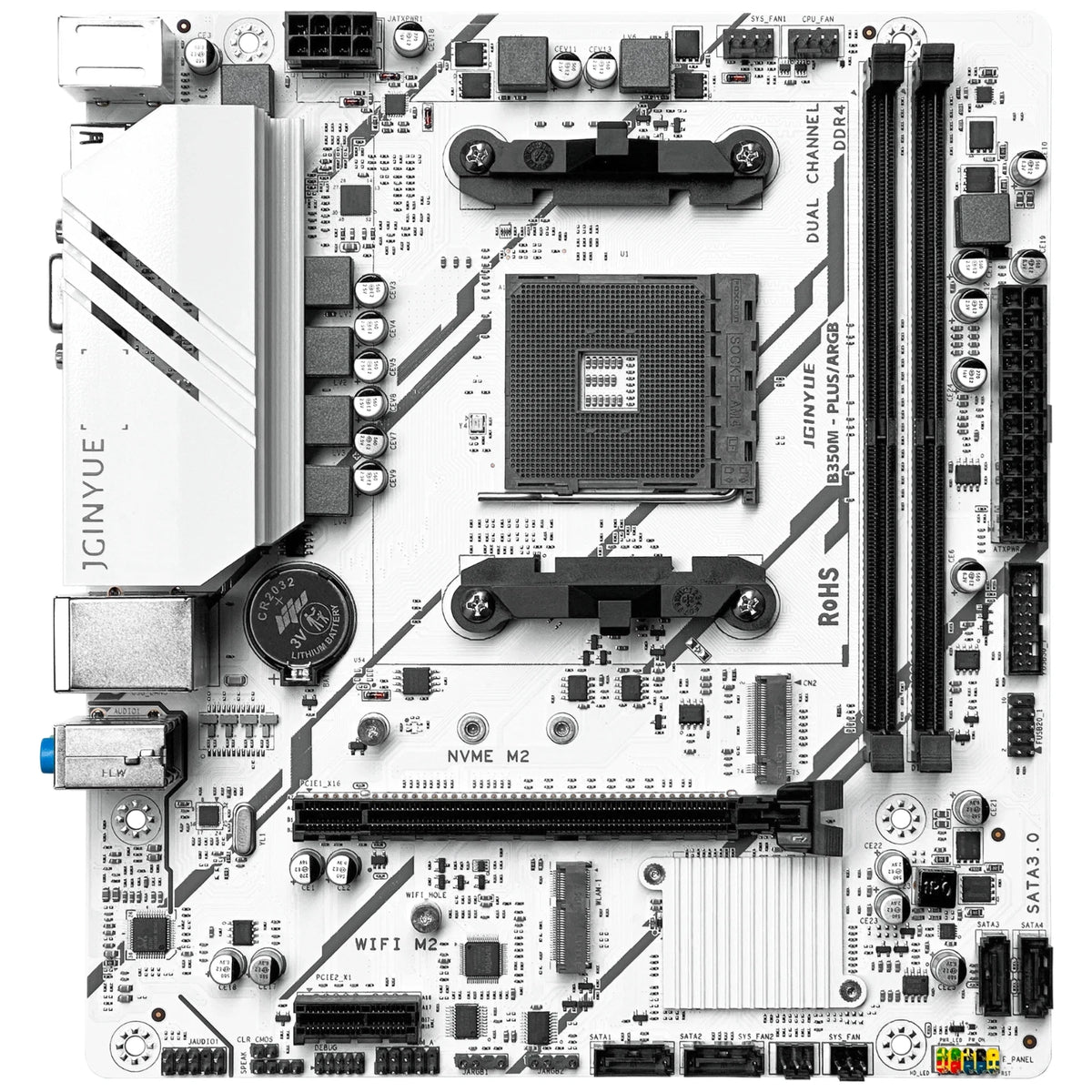JGINYUE B350M PLUS ARGB Motherboard AMD Ryzen AM4 Socket DDR4 - GPU Hub