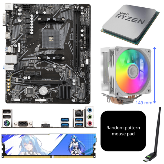 AMD Ryzen 5900X 5800X 5700X3D 5700X 5600X 5500 AM4 motherboard RAM WiFi Bundle