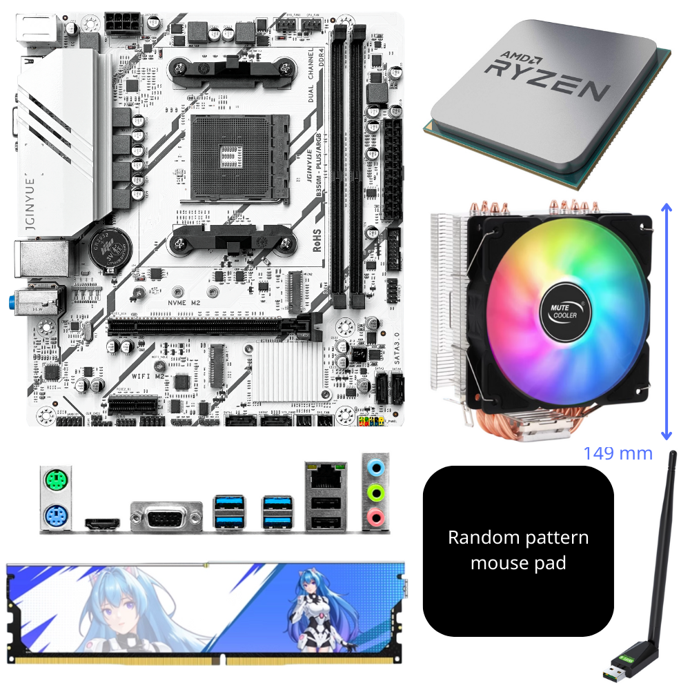 AMD Ryzen 5900X 5800X 5700X3D 5700X 5600X 5500 AM4 motherboard RAM WiFi Bundle - GPU Hub