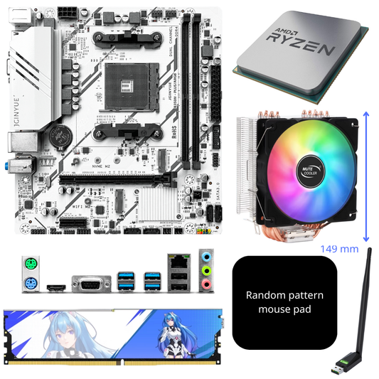 AMD Ryzen 5900X 5800X 5700X3D 5700X 5600X 5500 AM4 motherboard RAM WiFi Bundle - GPU Hub