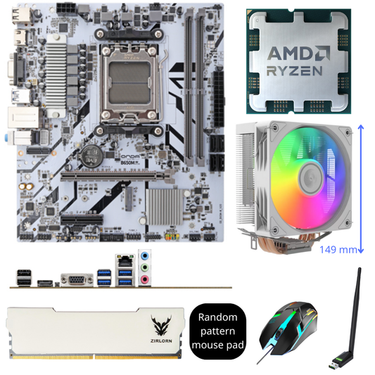 AMD Ryzen 9700X 9600X 9500F 7800X3D 7500F 7400F AM5 Motherboard Bundle WiFi