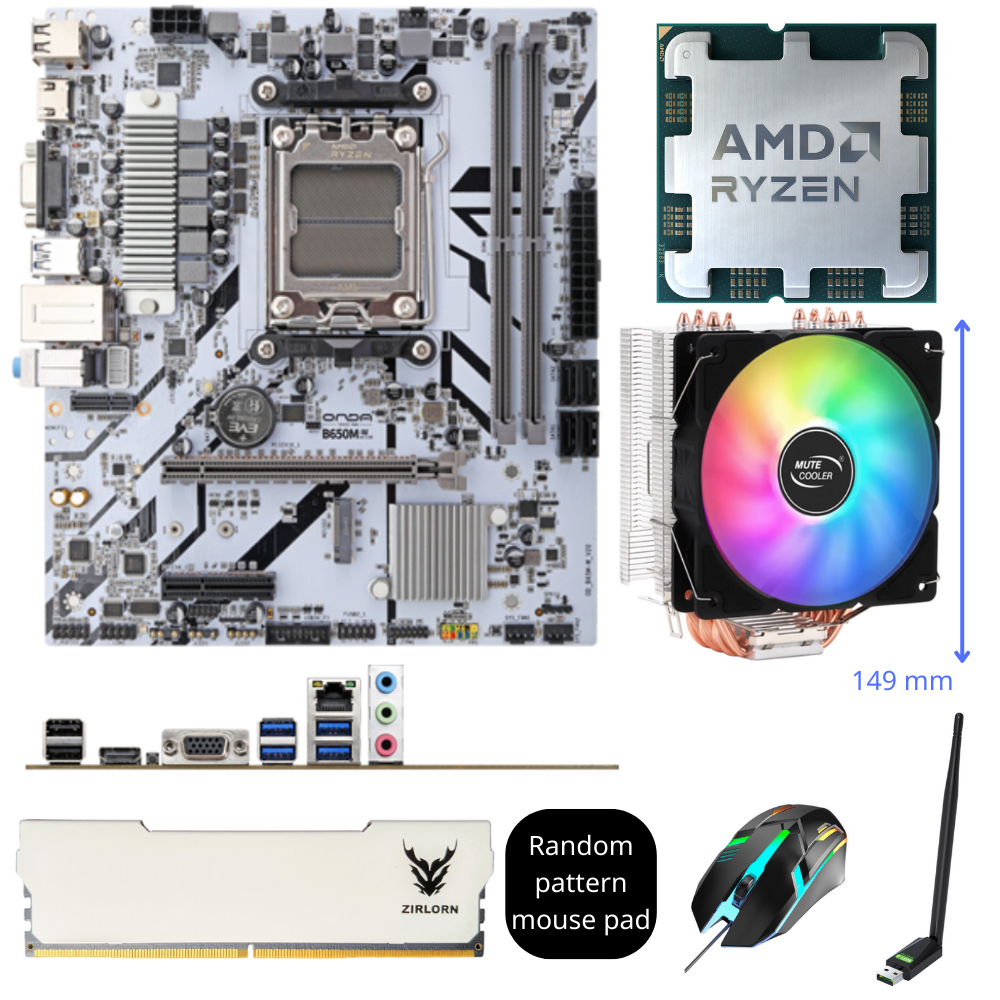 AMD Ryzen 9700X 9600X 9500F 7800X3D 7500F 7400F AM5 Motherboard Bundle WiFi - GPU Hub