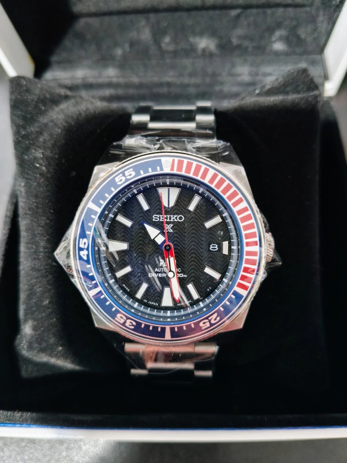 Seiko Prospex Automatic Diver Mens Watch PADI Blue Red Pepsi Wristwatch
