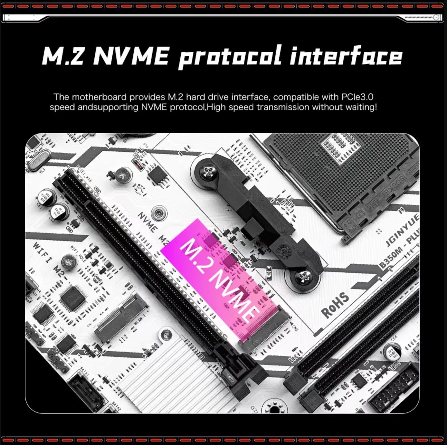 JGINYUE B350M PLUS ARGB Motherboard AMD Ryzen AM4 Socket DDR4