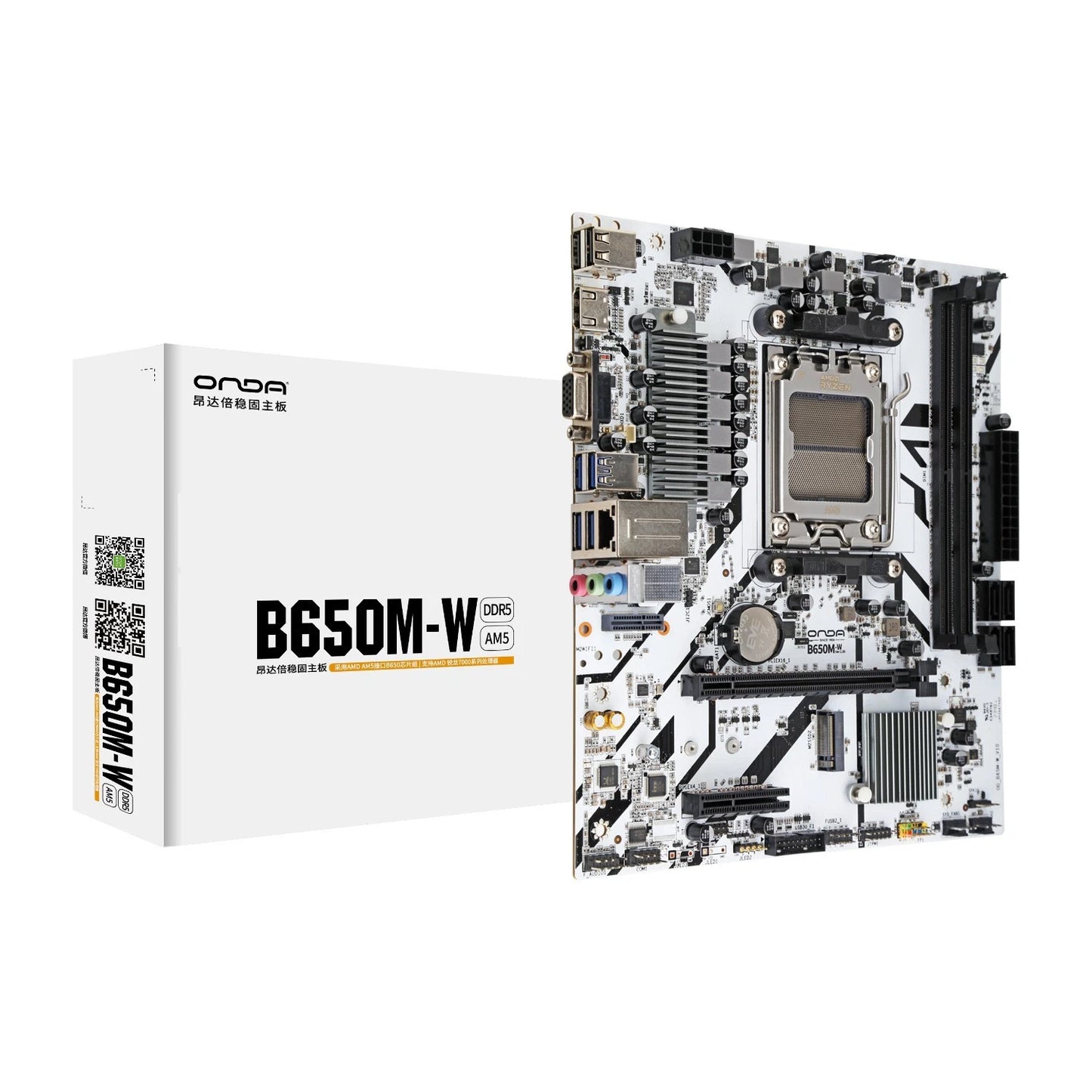 ONDA B650M-W Motherboard AMD Ryzen AM5 Socket DDR5 MATX RGB