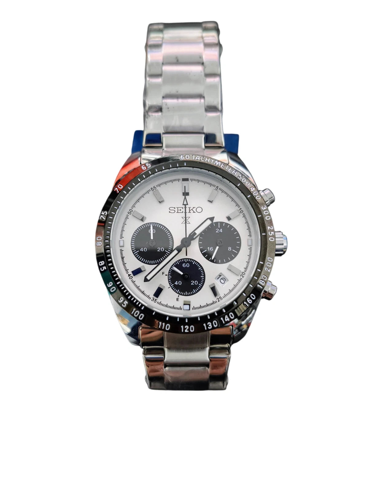 Seiko Watch Mens Unisex Black White Wristwatch - GPU Hub