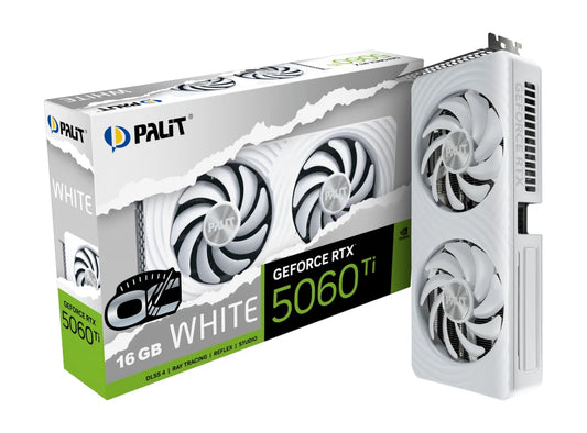 RTX 5060 Ti 16GB Graphics card Nvidia GeForce Ray tracing VR DLSS Palit White OC