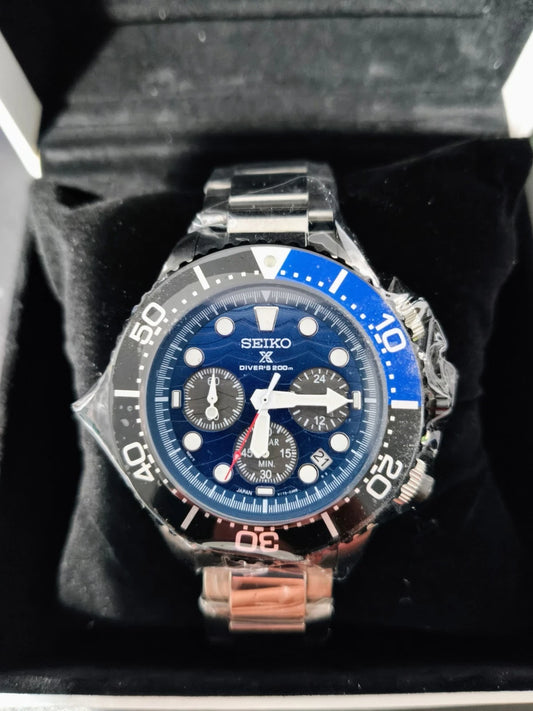 Seiko Prospex Solar Diver's Mens Watch Blue Black Wristwatch - GPU Hub