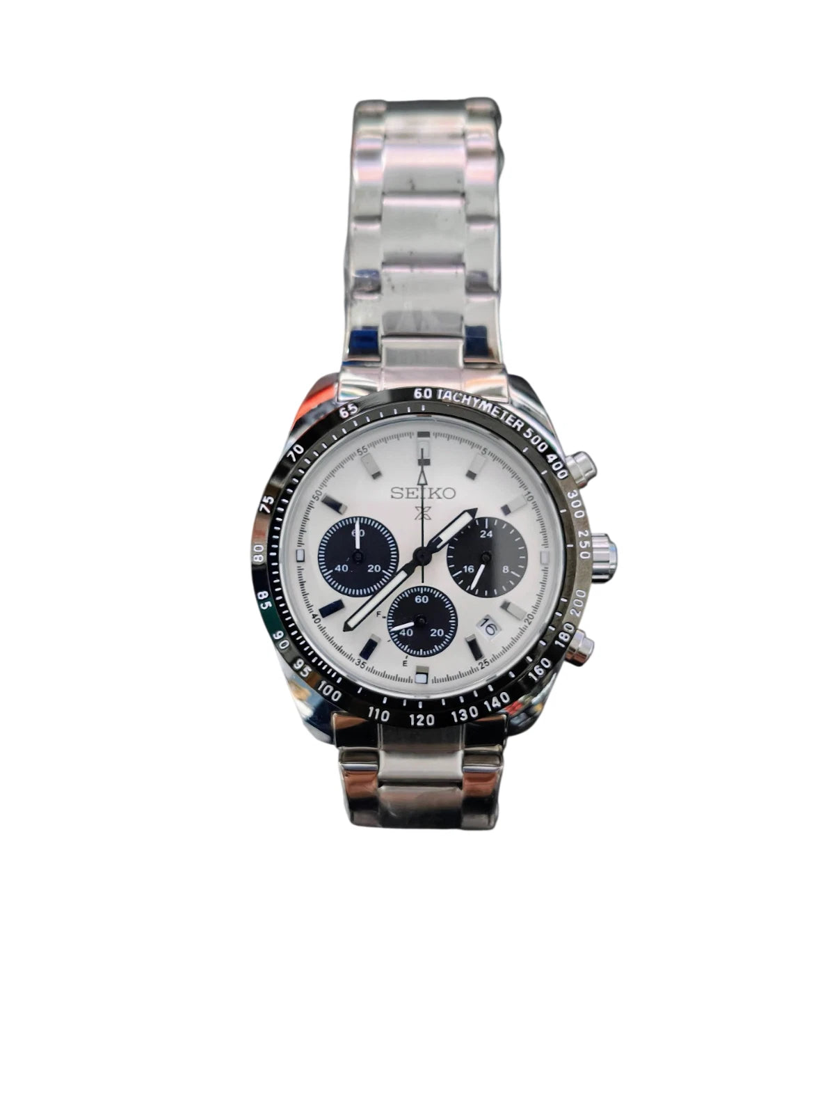 Seiko Watch Mens Unisex Black White Wristwatch - GPU Hub