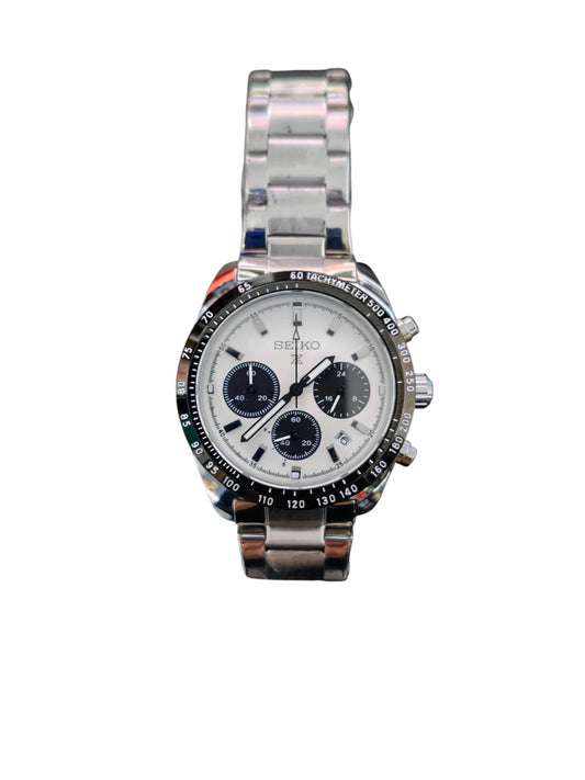Seiko Watch Mens Unisex Black White Wristwatch - GPU Hub