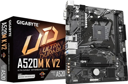 Gigabyte A520M K V2 Motherboard AM4 Ultra Durable GbE LAN Bandwidth Management
