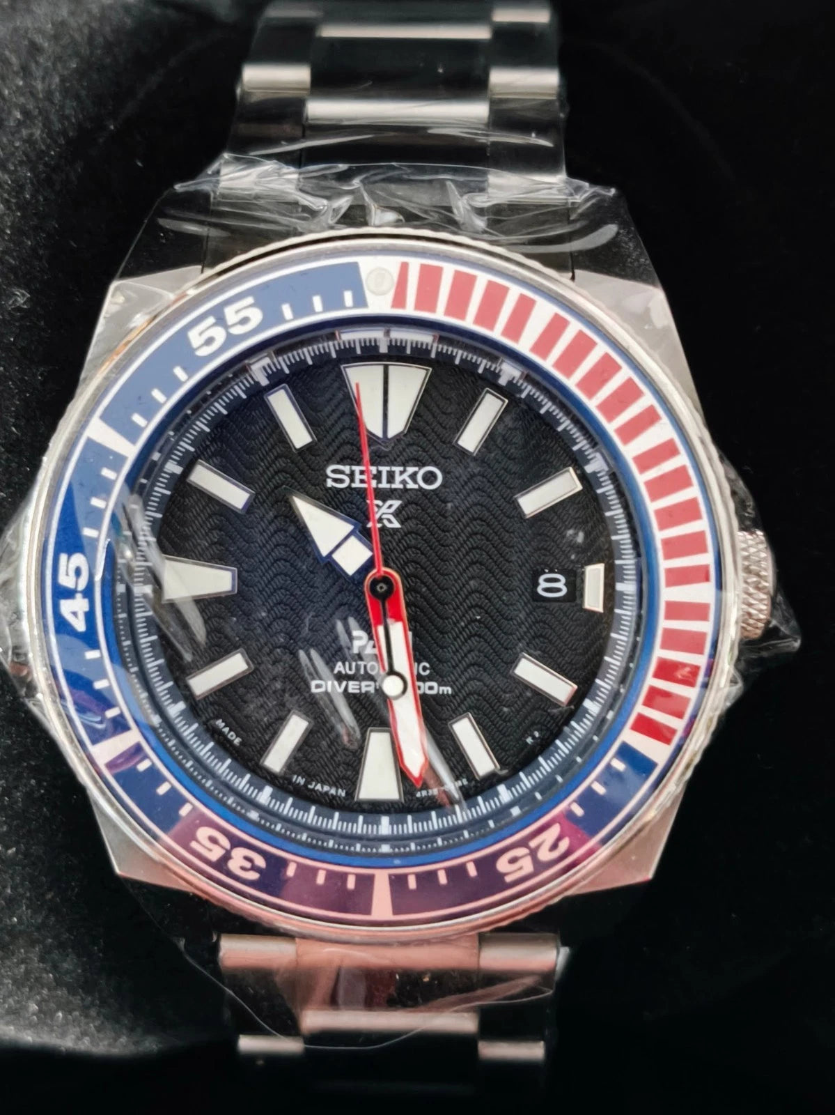 Seiko Prospex Automatic Diver Mens Watch PADI Blue Red Pepsi Wristwatch