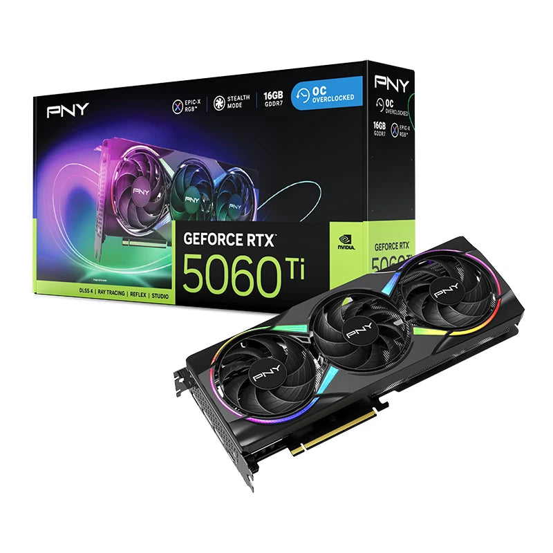 RTX 5060 Ti 16GB Graphics card Nvidia GeForce Ray tracing PNY EPIC-X RGB OC (Used) - GPU Hub