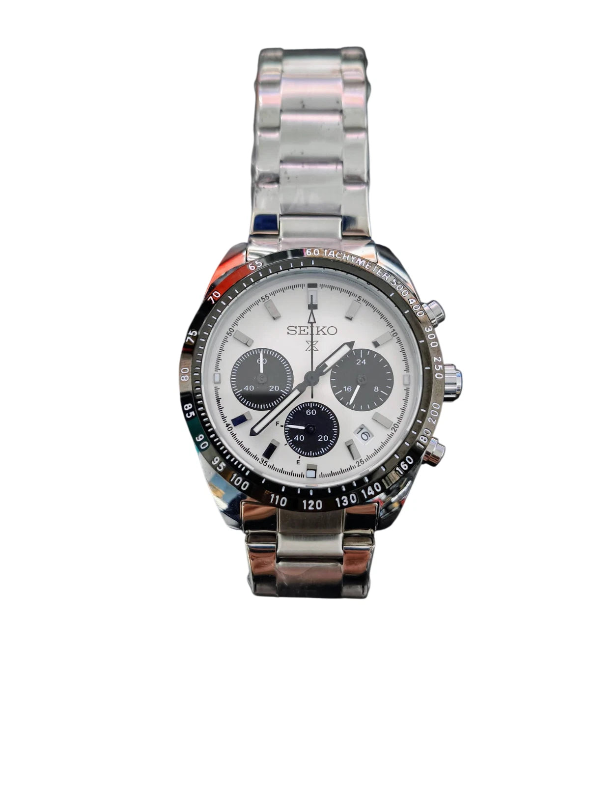 Seiko Watch Mens Unisex Black White Wristwatch - GPU Hub