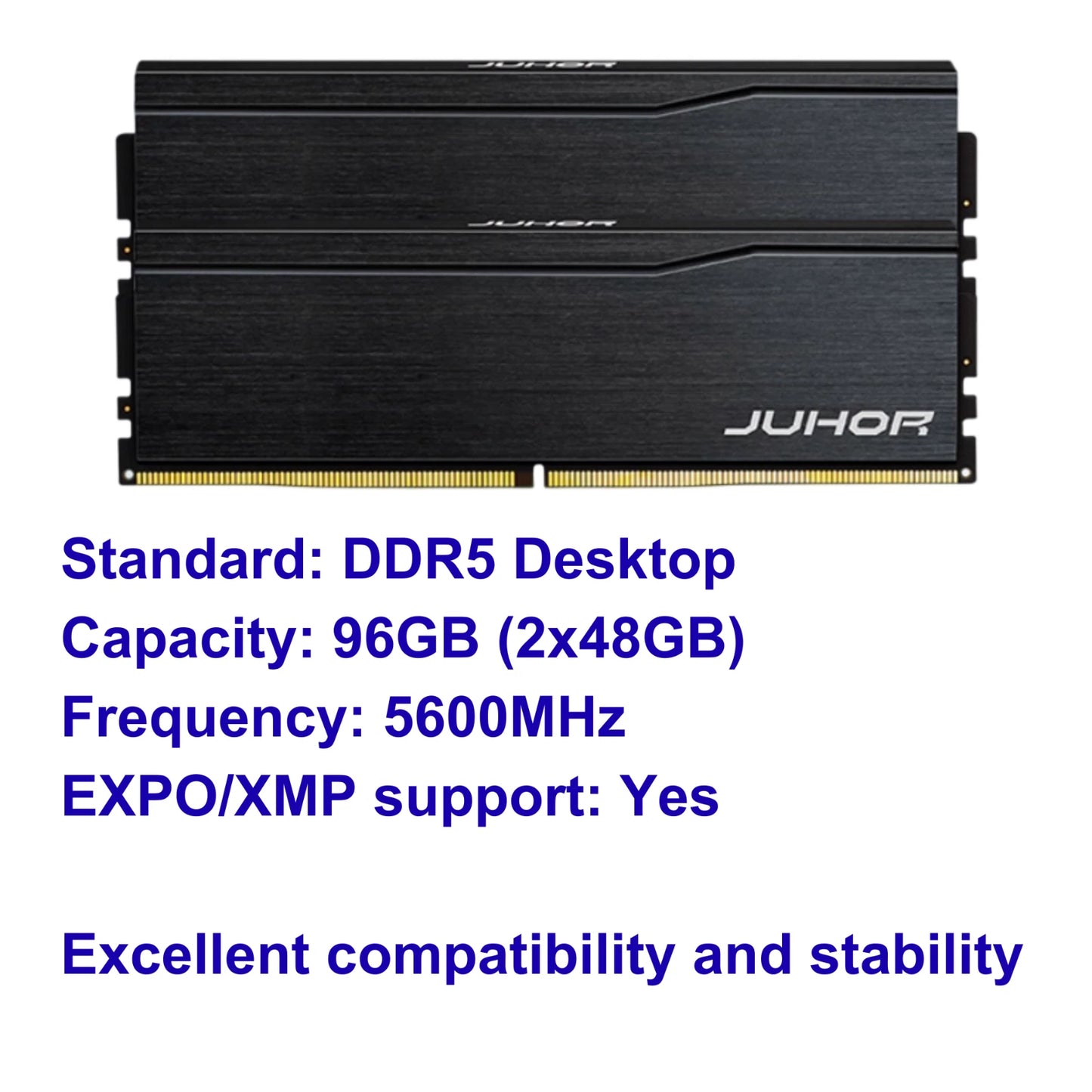 JUHOR DDR5 RAM 96GB (2 x 48GB) 5600 MHz Memory AMD EXPO Intel XMP